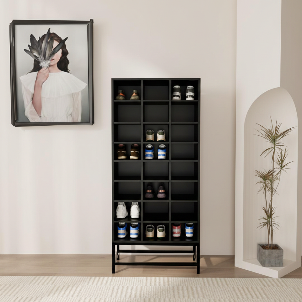 خزانة أحذية مودرن 24 حذاء - أسود