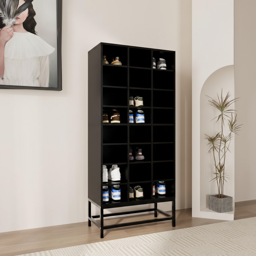خزانة أحذية مودرن 24 حذاء - أسود