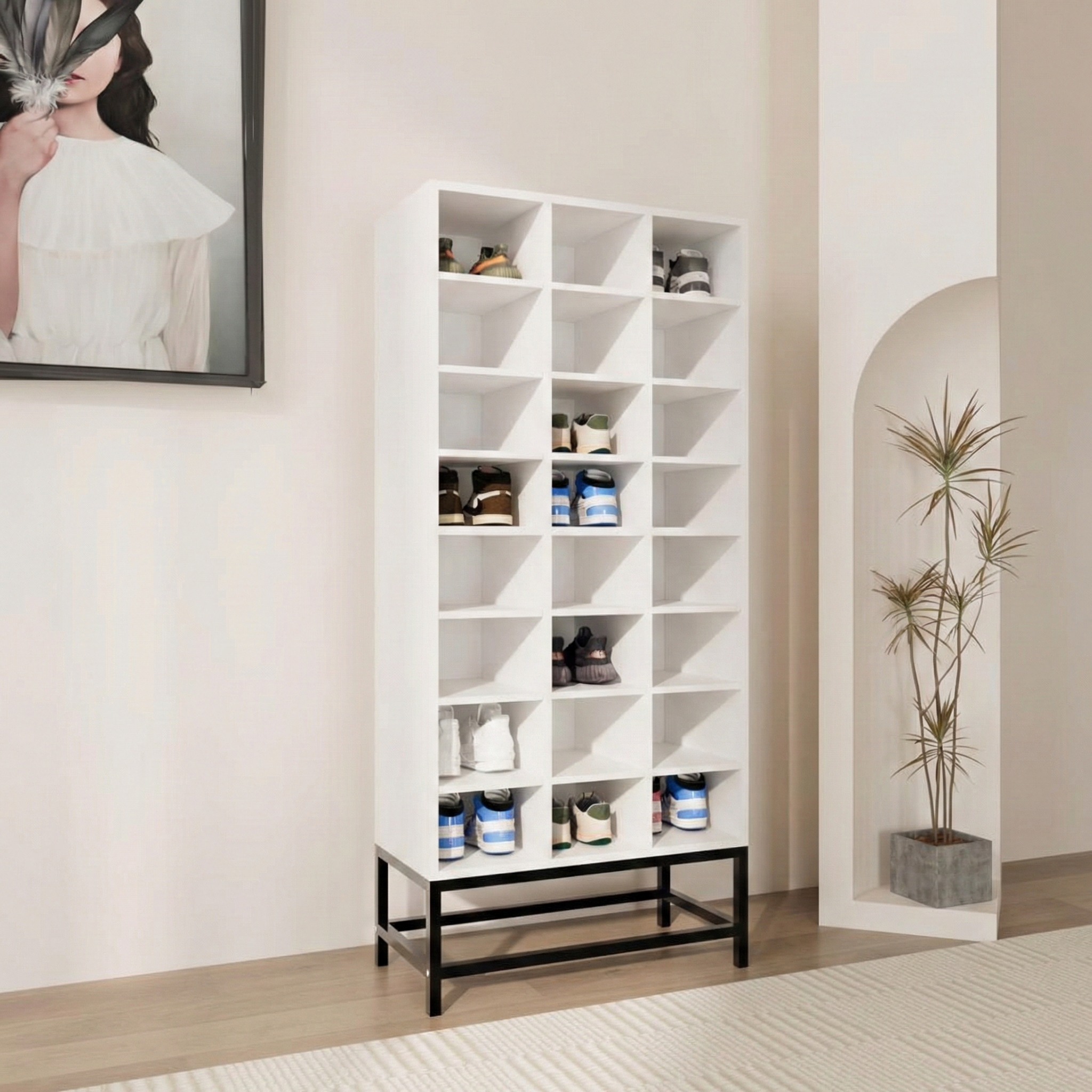 خزانة أحذية مودرن 24 حذاء - أبيض