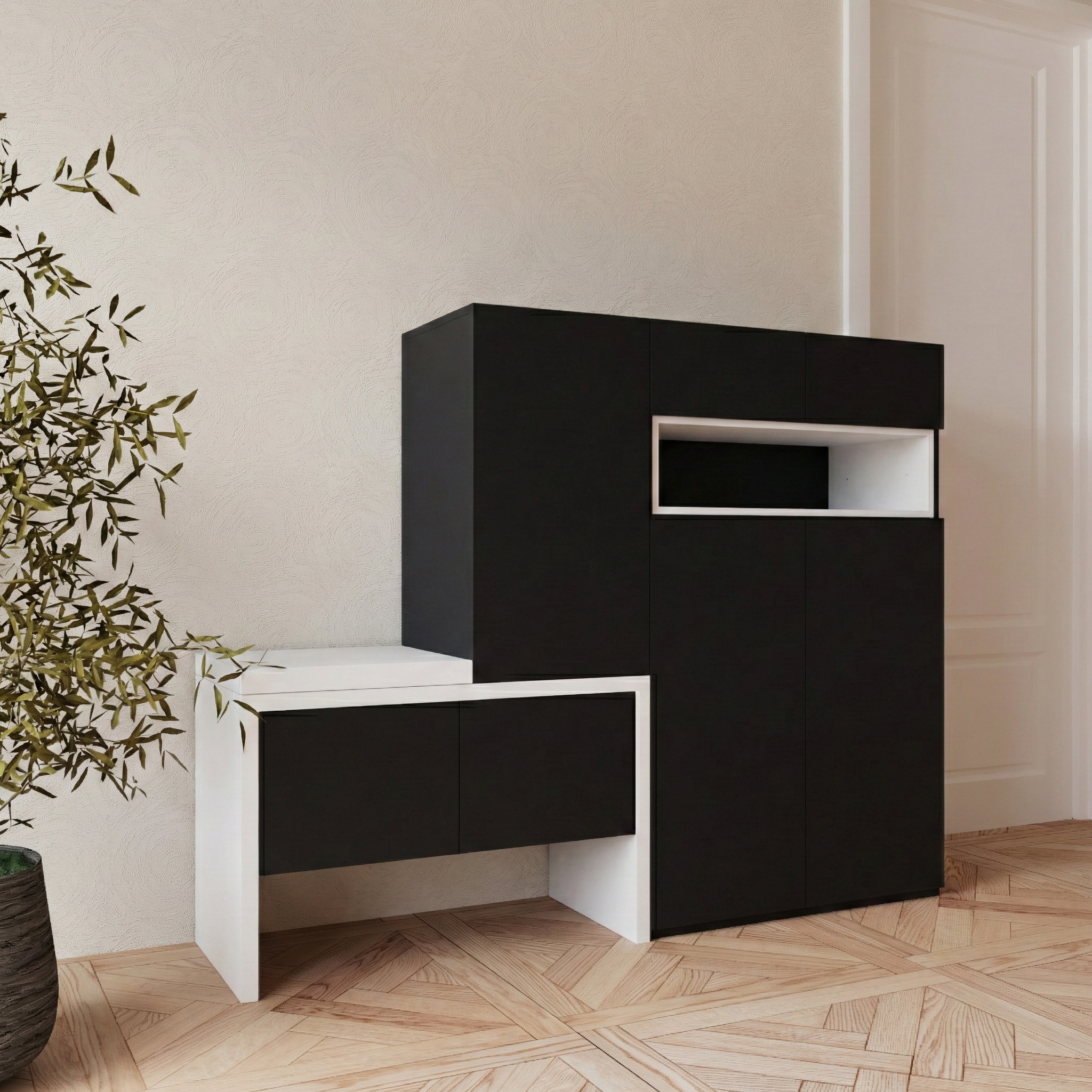 خزانة أحذية مودرن متعددة الوظائف مع مقعد جانبي - ل...