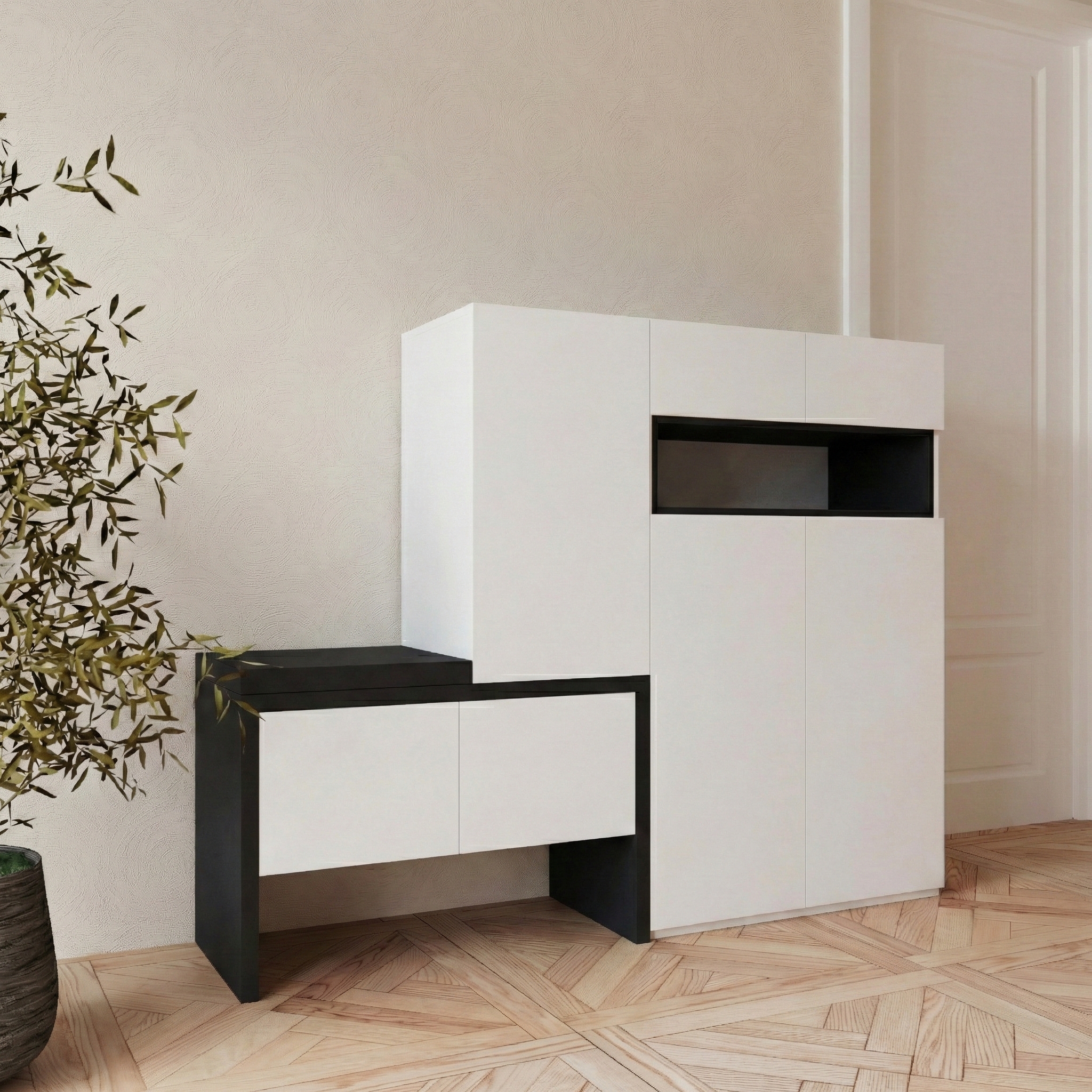 خزانة أحذية مودرن متعددة الوظائف مع مقعد جانبي - ل...