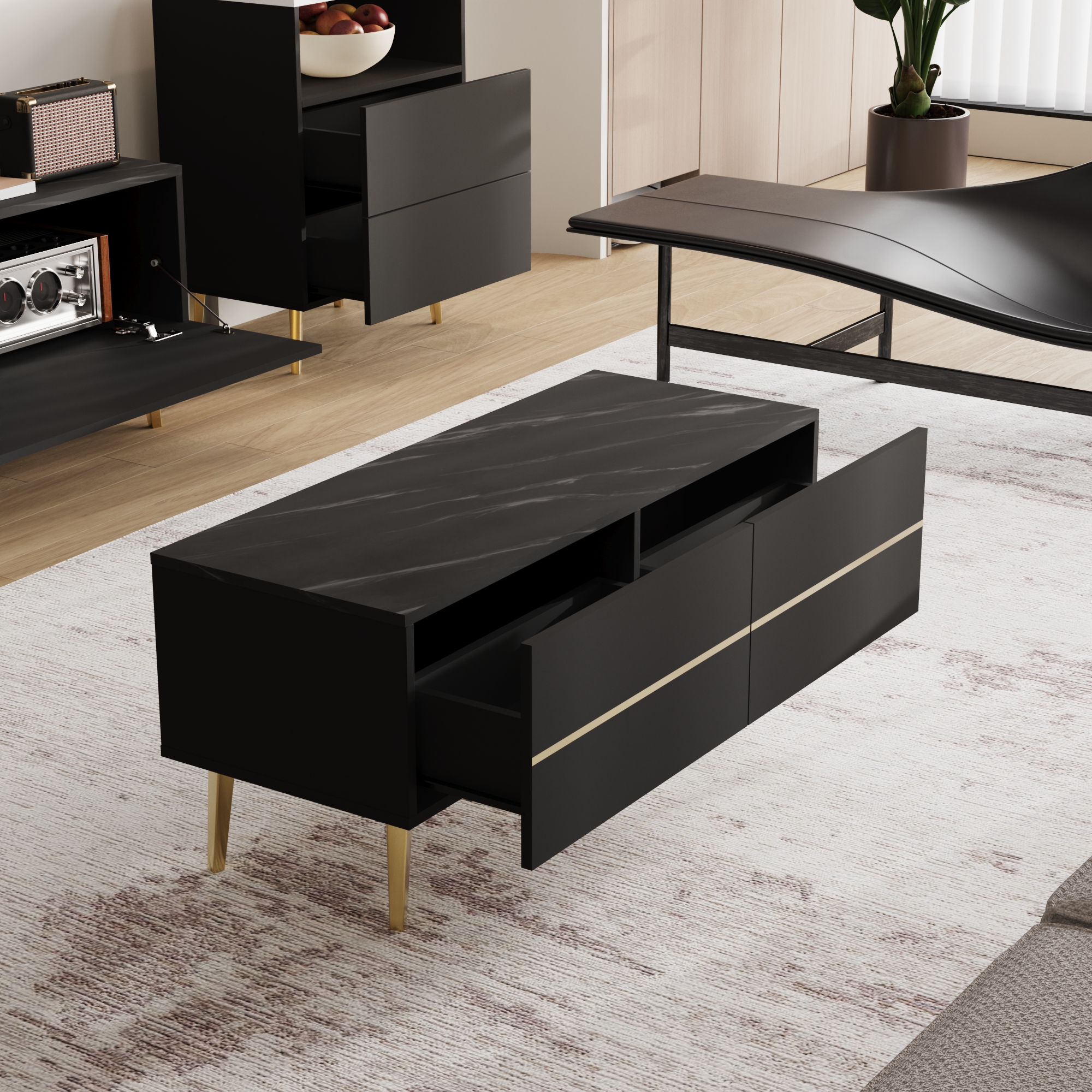 طاولة قهوة - أسود